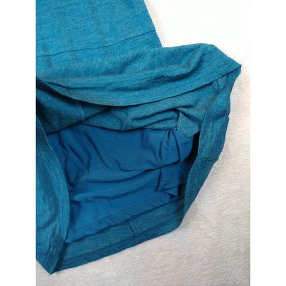 Prana Abilene Wool Blend Dress Women's Small Teal Tiered Lined Short Sleeve - Picture 11 of 13